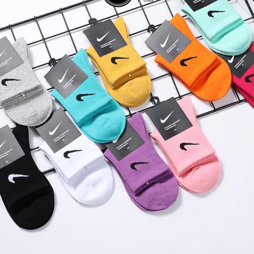 LỐ 10 ĐÔI TẤT CỔ CAO TRƠN 1 MÀU SPORT SIÊU ĐẸP