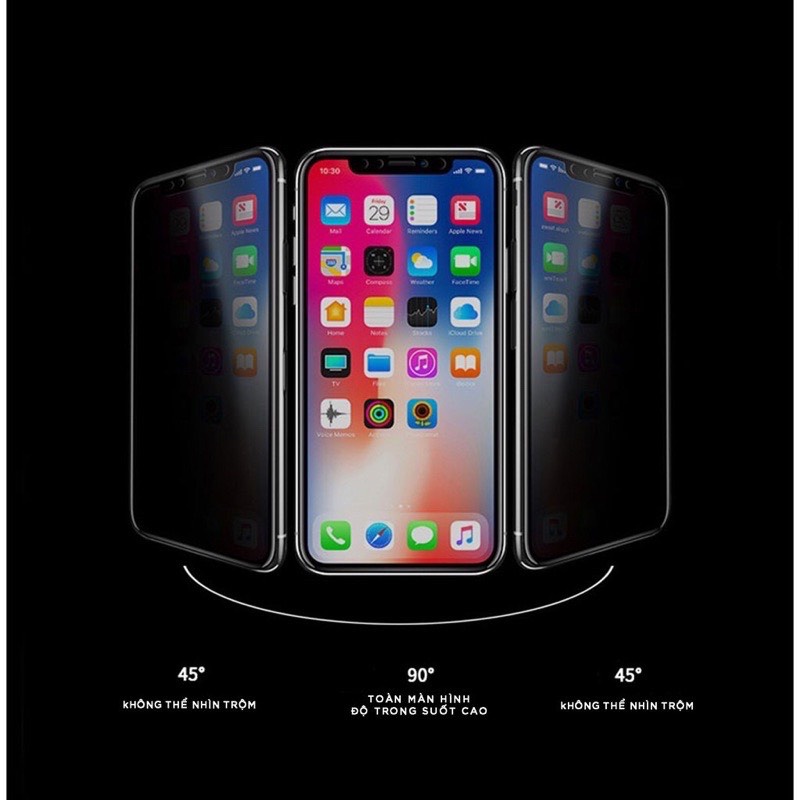 Kính cường lực iphone chống nhìn trộm 6/6S/7/7Plus/8/8Plus/X/Xs/Xr/Xsm/13ProMax