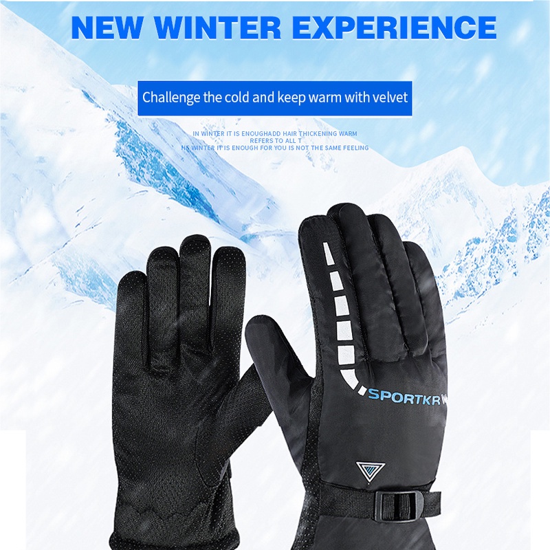 Găng tay thể thao dày dặn chống thấm nước thời trang mùa đông cho nam và nữ