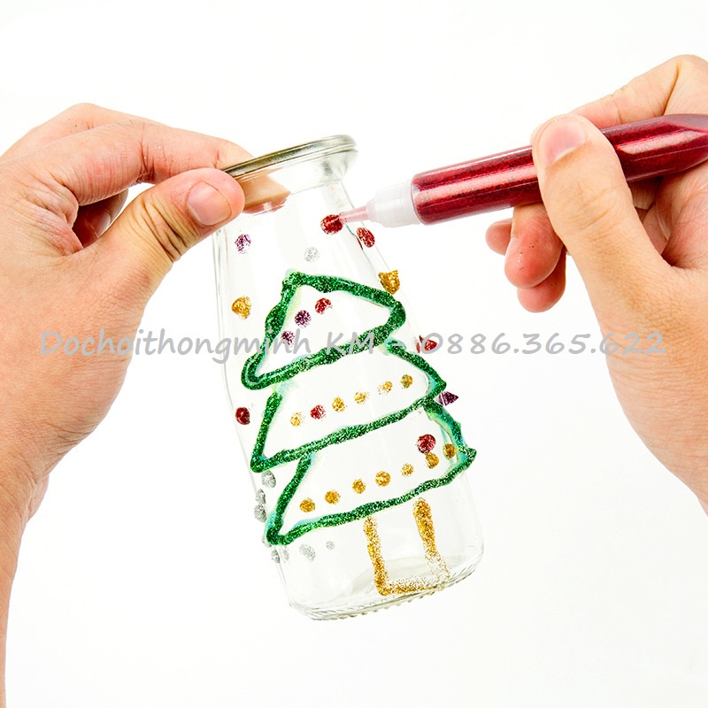 Set 6 Bút nhũ, Keo long lanh trang trí thiệp Glitter glue