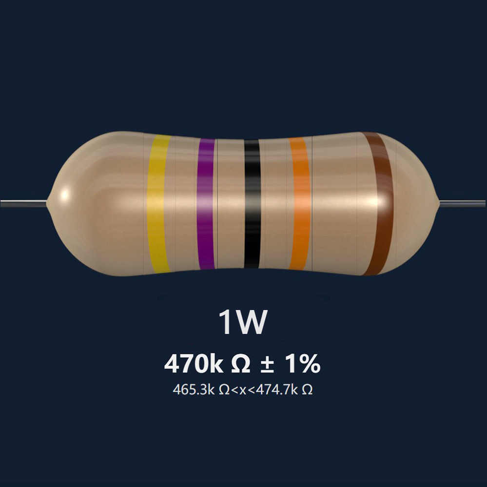 Hàng có sẵn * 5 chiếc 1W 1% 470K OHM 470KΩ điện trở màng kim loại Điện trở 1W