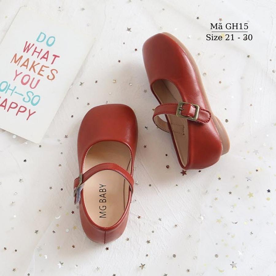 Giày bé gái búp bê đỏ bệt dễ thương cho trẻ em 1 2 3 4 5 tuổi đón Noel giáng sinh Mẫu mới 2021 LIMIBABY GH15 mới về