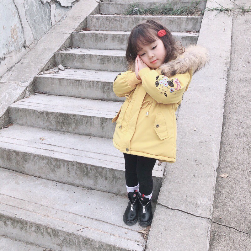 Áo Khoác KaKy Mủ Lông Bé Gái 8-38kg Thời Trang BaBy Quảng Châu