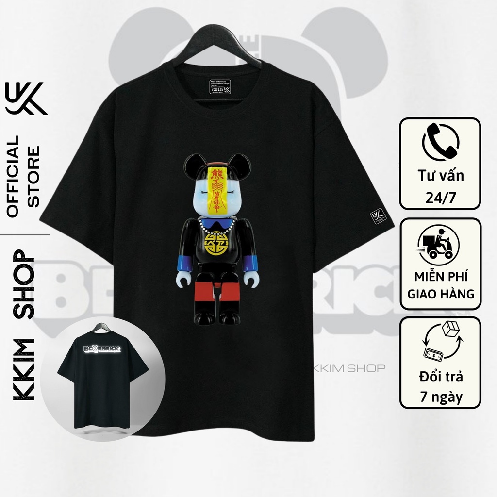 Áo Thun Tay Lỡ BearBrick, Áo phông unisex Form rộng Oversize, chất liệu Cotton. KKIMSHOP