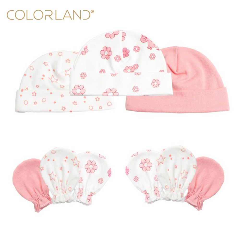 Colorland Set 1 Bộ 3 Món Nón + Găng Tay + Nón + Găng Tay Cho Bé Sơ Sinh