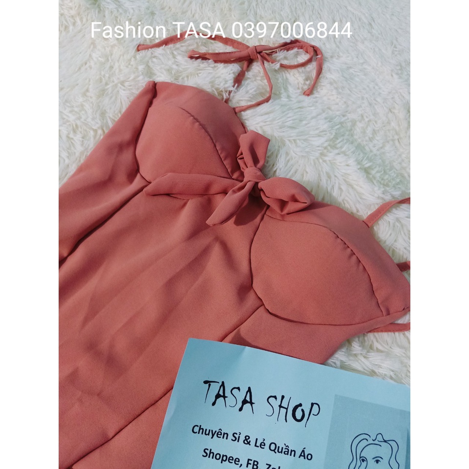 TBL Đầm trắng dự tiệc ôm body 2 dây đuôi cá có mút ngực thắt nơ váy ngắn chất lụa sexy