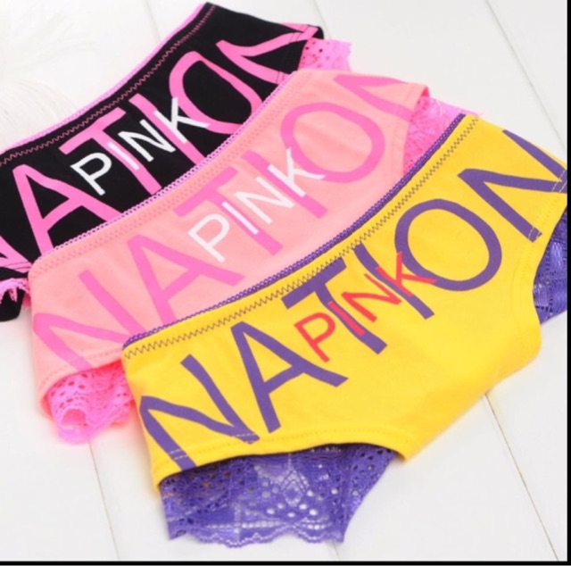 Quần lót/Quần Chip Pink Victoria's Secret - Mẫu Pink Nation Ren Nhiều Màu