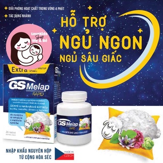 GS Melap Rapid hỗ trợ giúp ngủ ngon, ngủ sâu giấc, cải thiện mất ngủ nguồn gốc thiên nhiên an toàn (Lọ 20 viên)