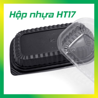 [Bộ 50] Khay hộp cơm HT17, hộp đế đen