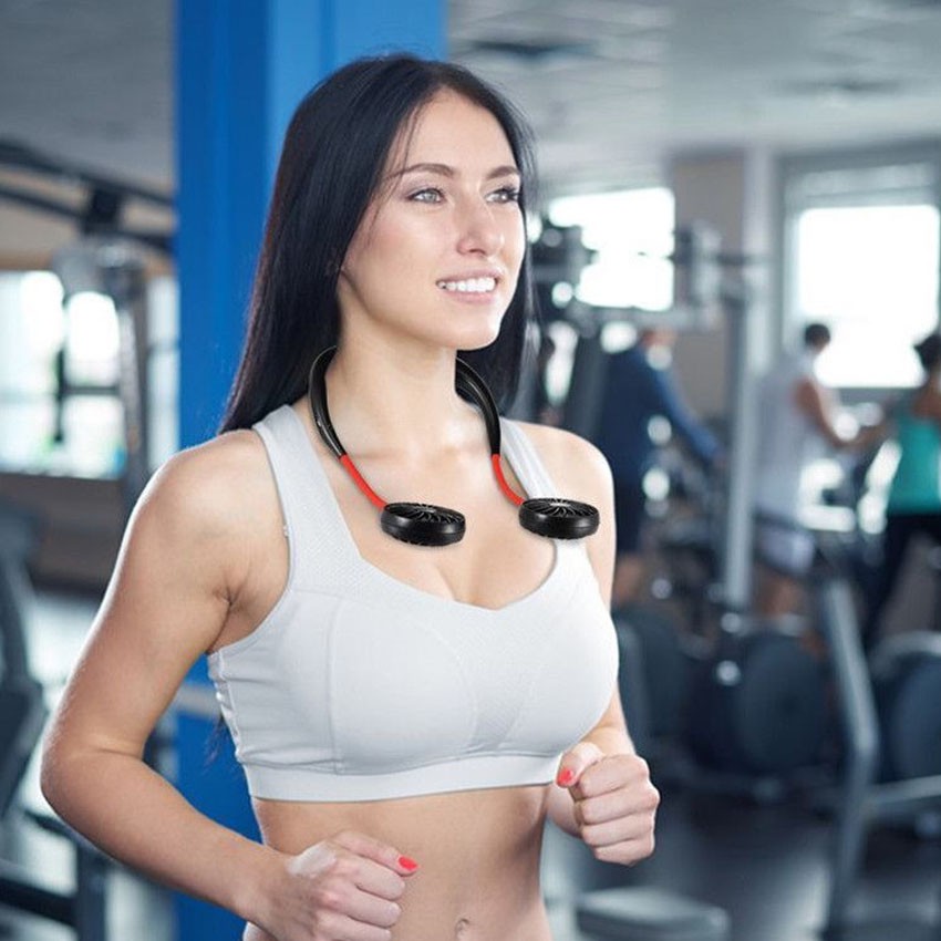 Quạt đeo cổ Quạt tích điện pin trâu, sử dụng hiệu quả khi nấu ăn, tập gym