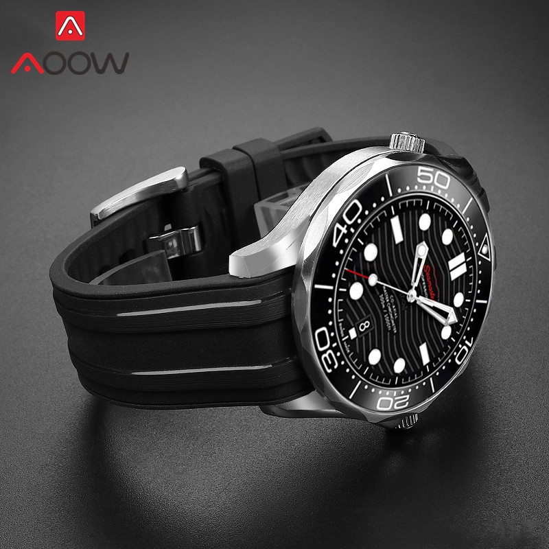 Dây Đeo Thay Thế 20mm 22mm Bằng Cao Su Cho Đồng Hồ Omega Seamaster 300