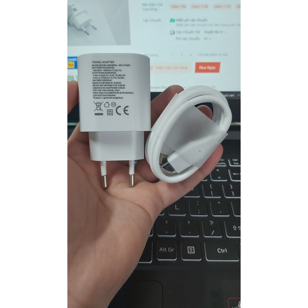 Bộ sạc nhanh LG 25W CHÍNH HÃNG dành cho LG V50 , V60 , V70 - BH 12 tháng