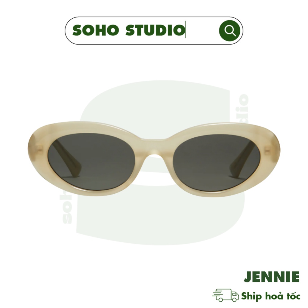 Kính mát nam nữ thời trang cao cấp Soho Studio gọng chữ nhật JENNIE GM hot trend, thiết kế gọng bo tròn gọn mặt chống UV