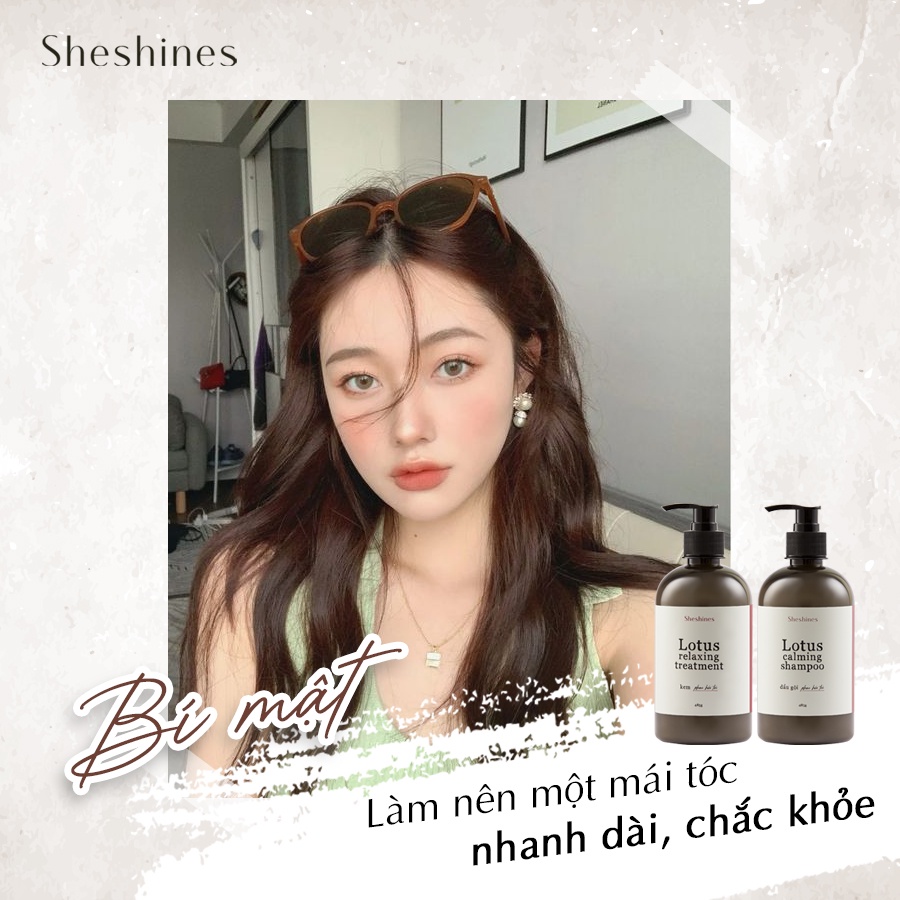 Combo phục hồi và giảm rụng tóc 2 Gội 1 Xả Lotus Sheshines