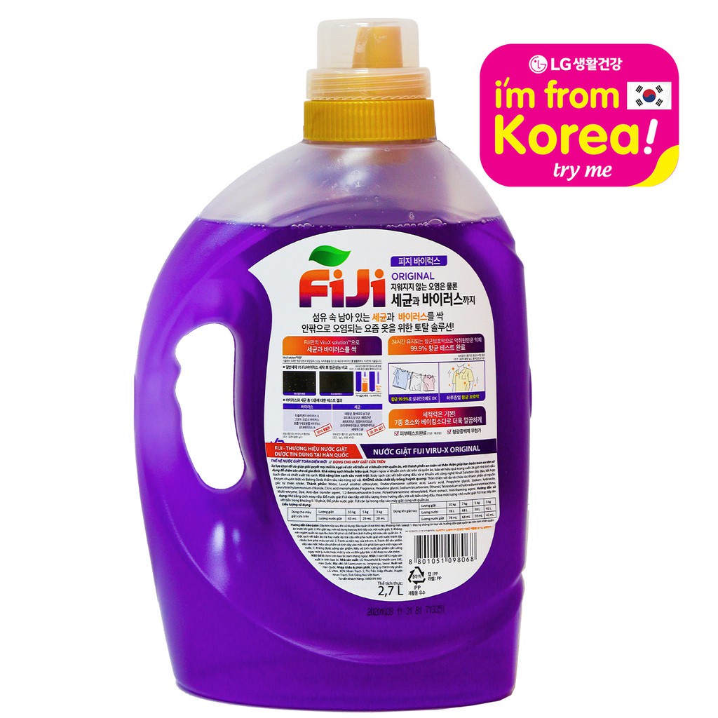 [Quà tặng không bán] Nước giặt Fiji ViruX - Original Hương truyền thống 2.7L