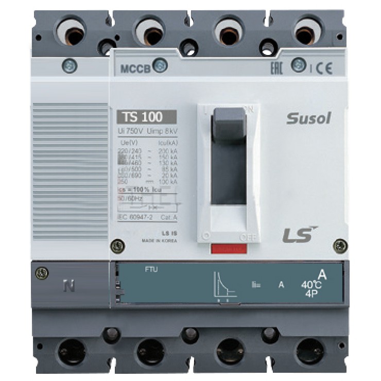 Cầu dao điện MCCB LS TS100N FTU100 4P 40A, 50A, 63A, 80A, 100A