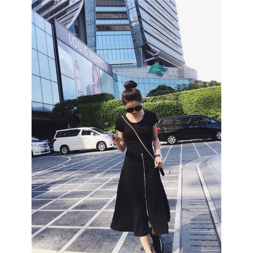 Chân váy vạt xẻ khóa kéo | BigBuy360 - bigbuy360.vn