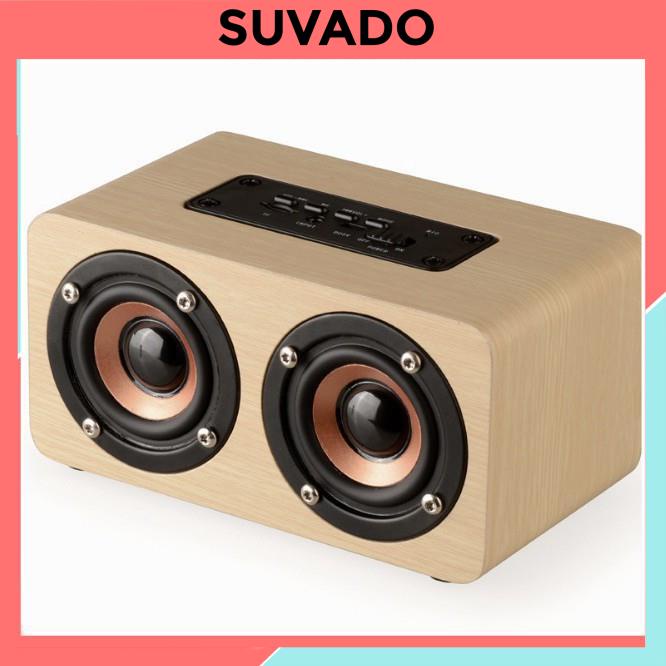 Loa Bluetooth Gỗ Không Dây V5 Âm Thanh Stereo Sống Động, Siêu Bền, Pin trâu