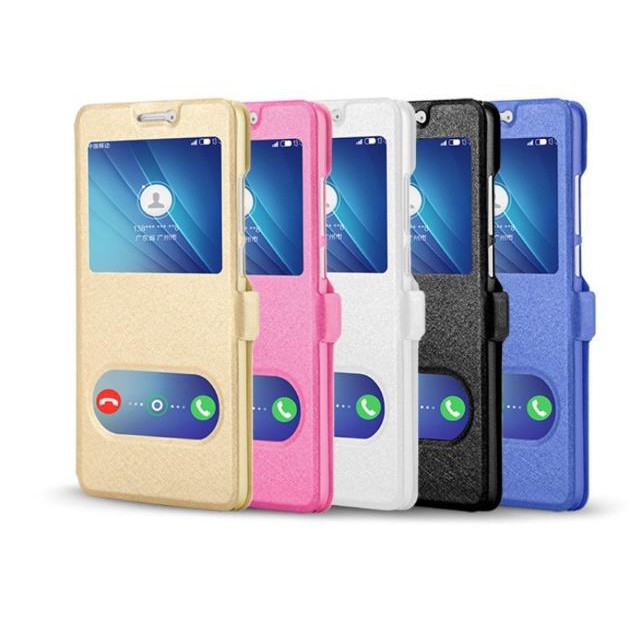Bao da điện thoại PU nắp lật khóa từ tính viền TPU chống sốc có cửa sổ nhìn thích hợp cho iPhone 6/6s/ 7/8/X PLUS