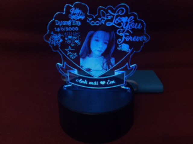 Đèn ngủ 3d led 16 màu khắc theo yêu cầu