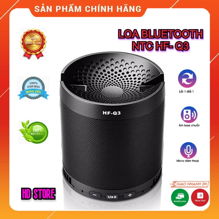 Loa Bluetooth Đa Năng NTC HF- Q3- Âm Bass, Loa Không Dây Cầm Tay Có Giá Đỡ Điện Thoại Thiết Kế Tinh Tế Đẹp Mắt