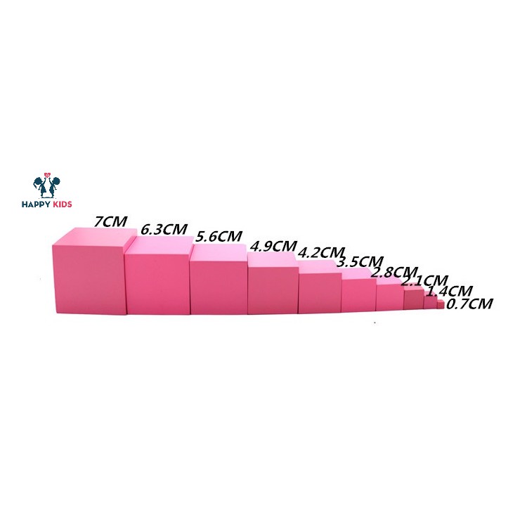Tháp Hồng - Giáo Cụ Montessori Đồ Chơi Toán Học Bằng Gỗ Giúp Trẻ Sáng Tạo - Bản Mini
