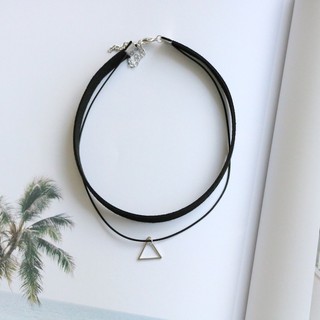 Vòng cổ choker tam giác 2 tầng cá tính