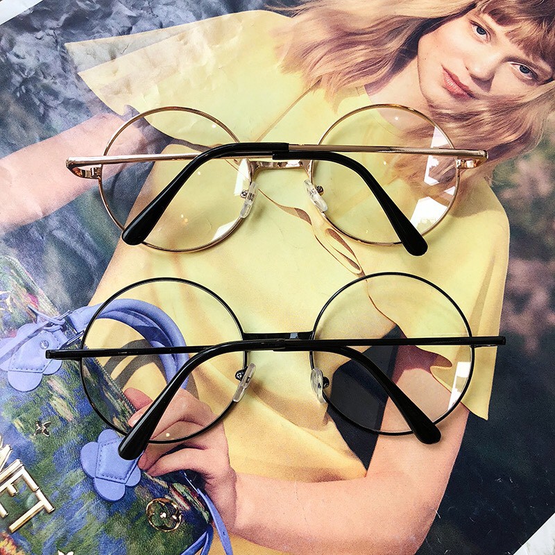 [Sỉ siêu rẻ] Kính giả cận mặt tròn viền vàng siêu xinh- hàng chuẩn