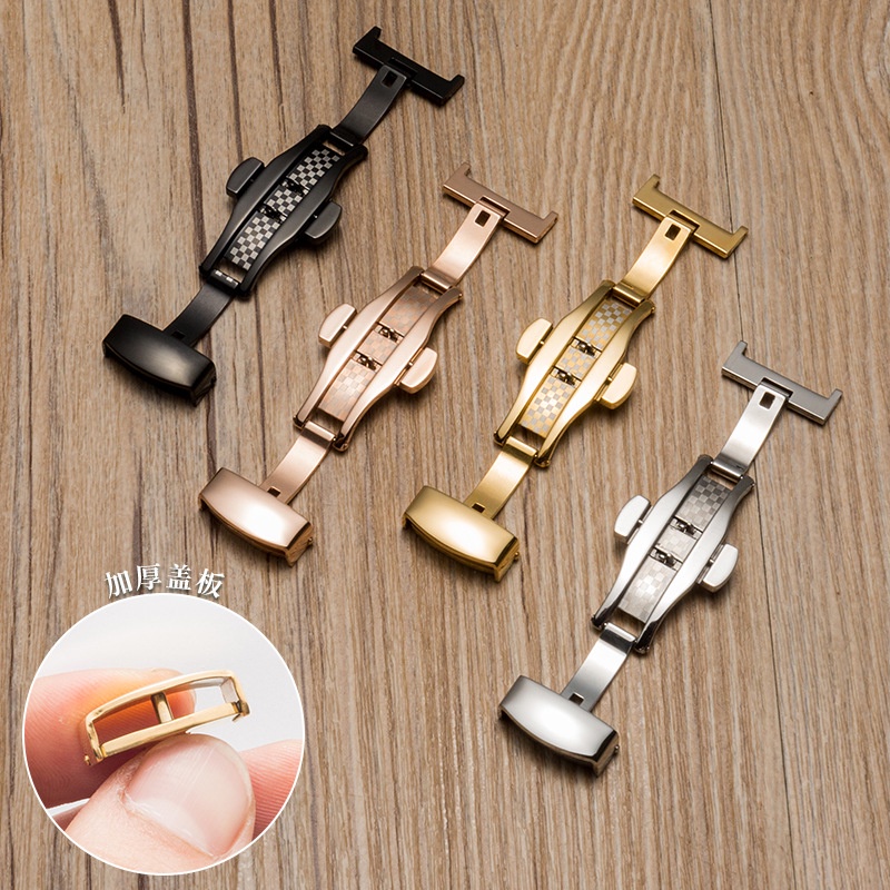 Khóa Dây Đồng Hồ Bằng Thép Không Gỉ Dày Dặn Họa Tiết Vảy Cá 10mm 12mm 14mm 16mm 18mm 20mm 22mm