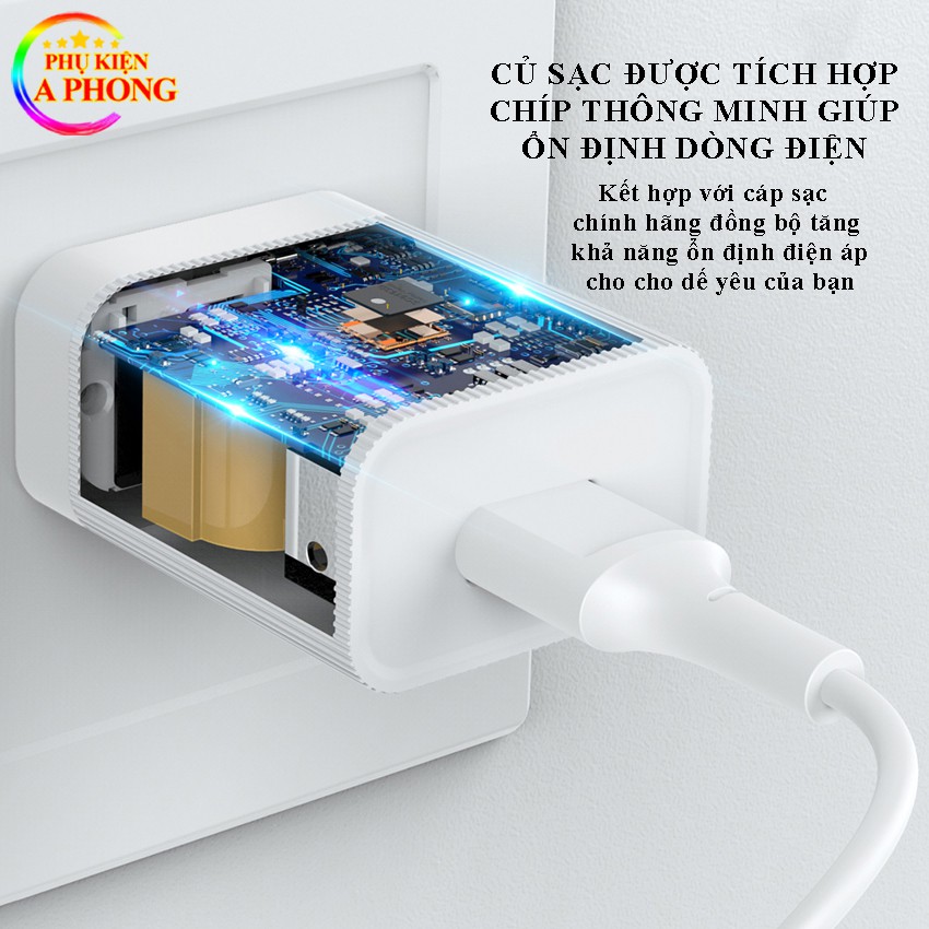 Bộ củ cáp sạc B03 Chính Hãng SD Design Hỗ trợ sạc nhanh Cho điện thoại Pin Dự Phòng Tai nghe Bluetooth Airpods IPhone