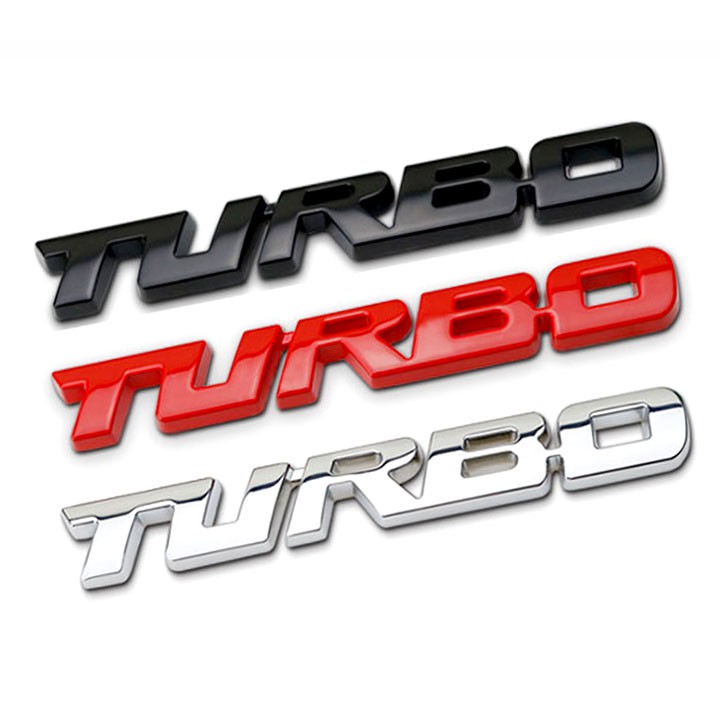 Tem Logo Nổi TURBO Dán Trang Trí Xe TB02