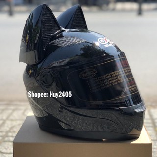 [Free Ship] Mũ bảo hiểm Fullface GXT Việt Nam Gắn Tai Mèo