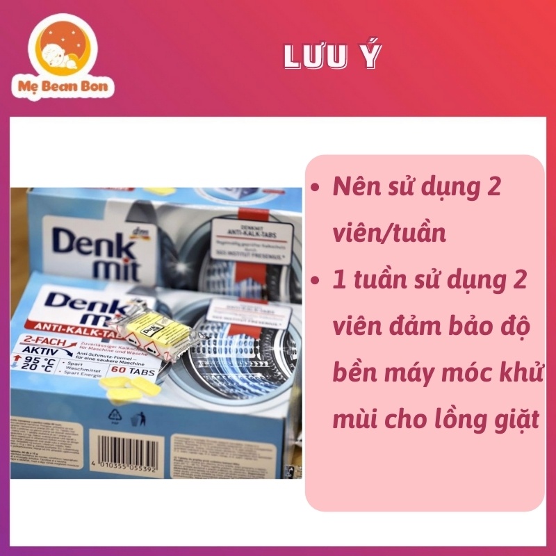 Hộp Viên Tẩy Lồng Giặt 60 Viên Tẩy Lồng Giặt Cửa Ngang, Cửa Đứng