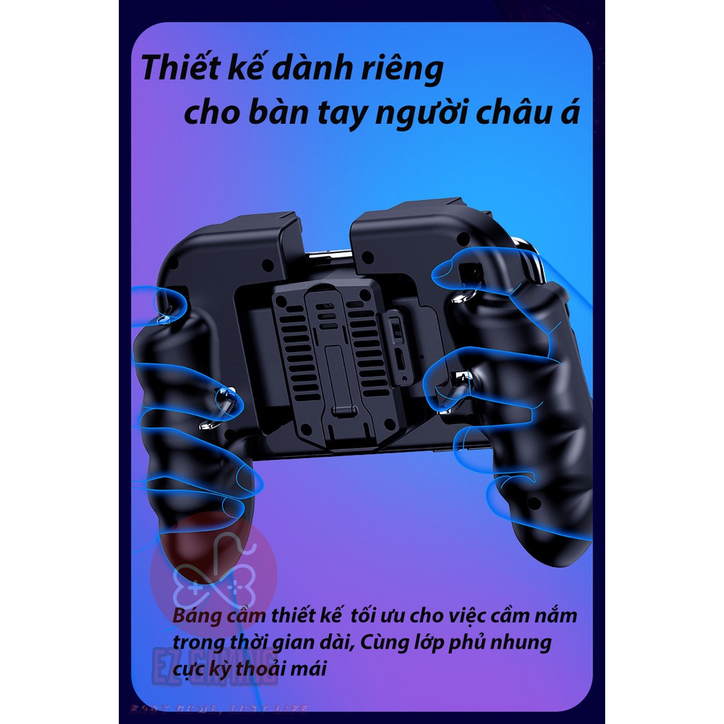 Tay cầm chơi game 4 nút tích hợp quạt tản nhiệt H9 mẩu mới 2020