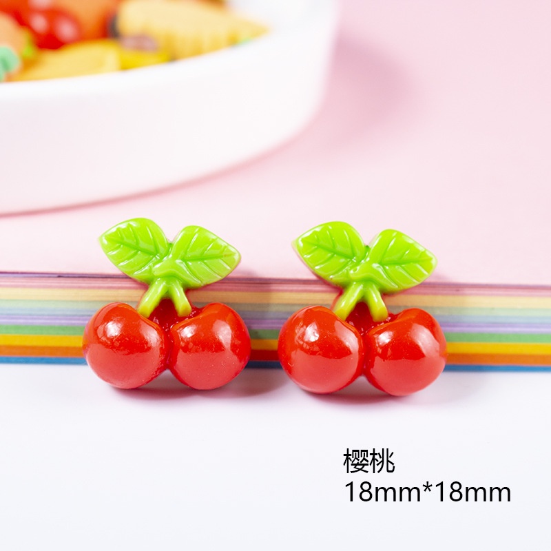 Set 10 Trái Cây Hoạt Hình Nhiều Màu Sắc Bằng Nhựa Resin Dễ Thương Xinh Xắn