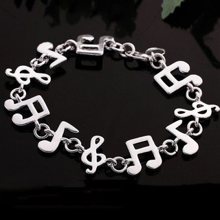 Vòng tay chất liệu bạc hình nốt nhạc cá tính