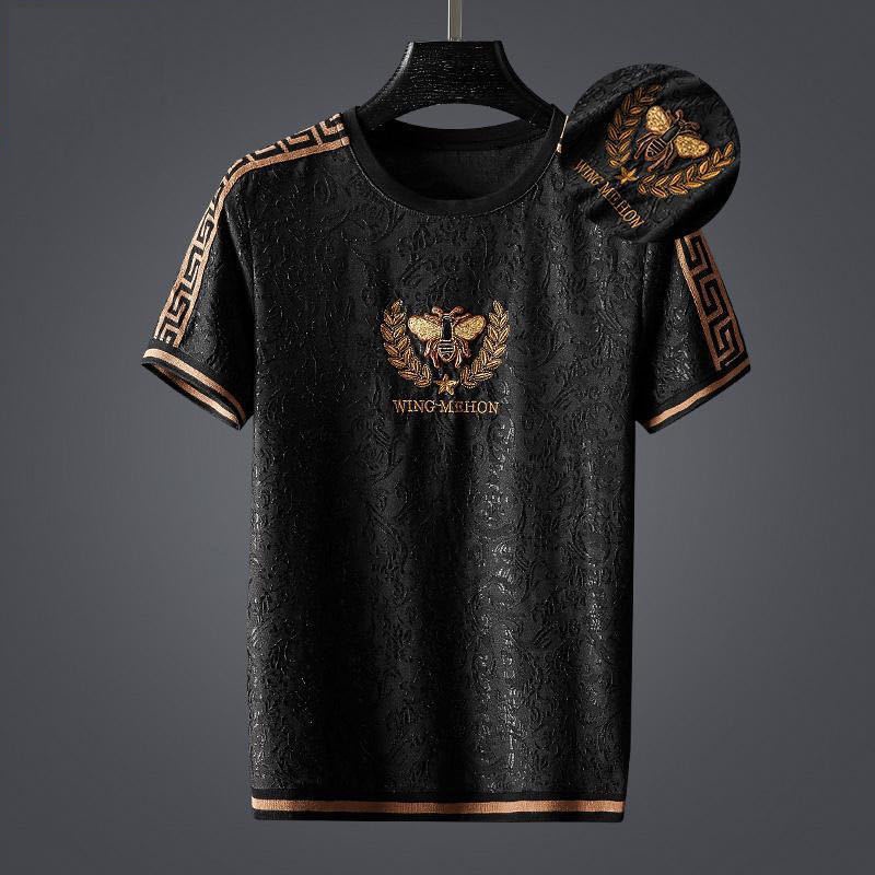 Bộ đồ thể thao hai món dáng rộng thêu họa tiết sang trọng thời trang Hàn Quốc cho nam