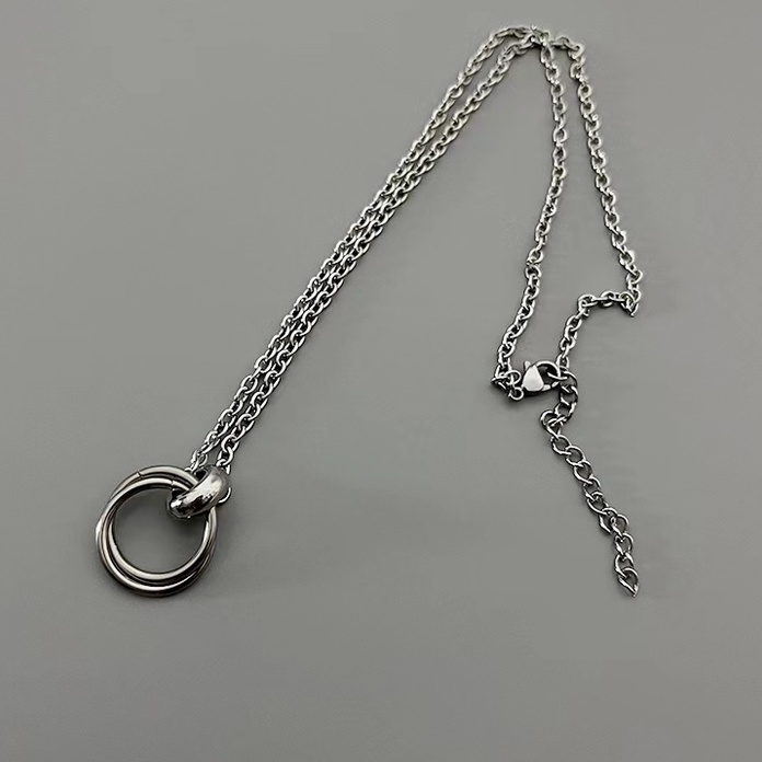 Vòng cổ Mặt Nhẫn Đôi Phong Cách Hip Hop Thời Trang Cho Nam Và Nữ