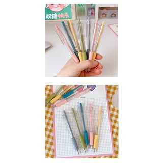 Bút bi pastel macaron morandi mực đen mũi 0,5mm