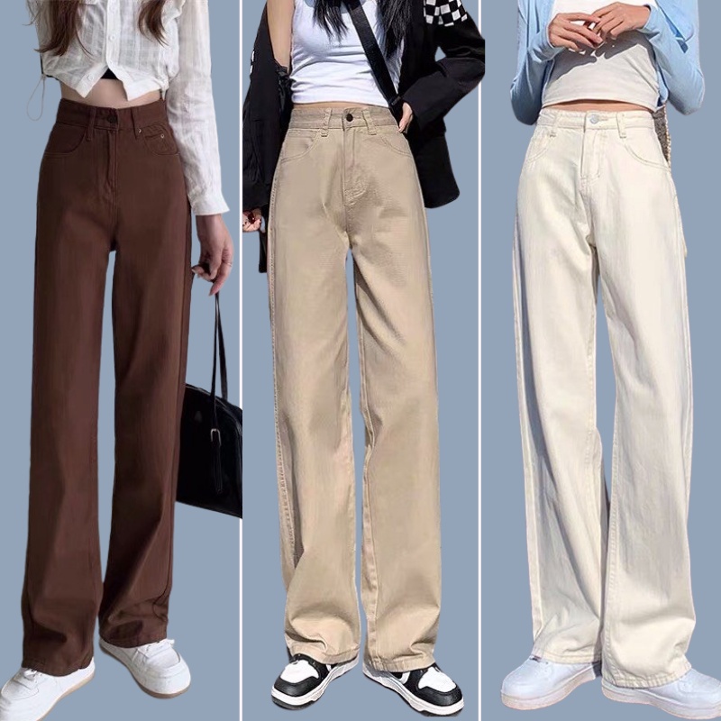 Quần Kaki trơn, Quần Baggy Nam Nữ jean Ống Suông Rộng Trẻ Trung Năng Động BeUshop Q12