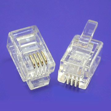 Hạt điện thoại RJ11  Hộp Hạt Thoại AMP ( 100 hat ) 4pin chính hãng chân đồng. Cat3 AMP P/N:406372-1