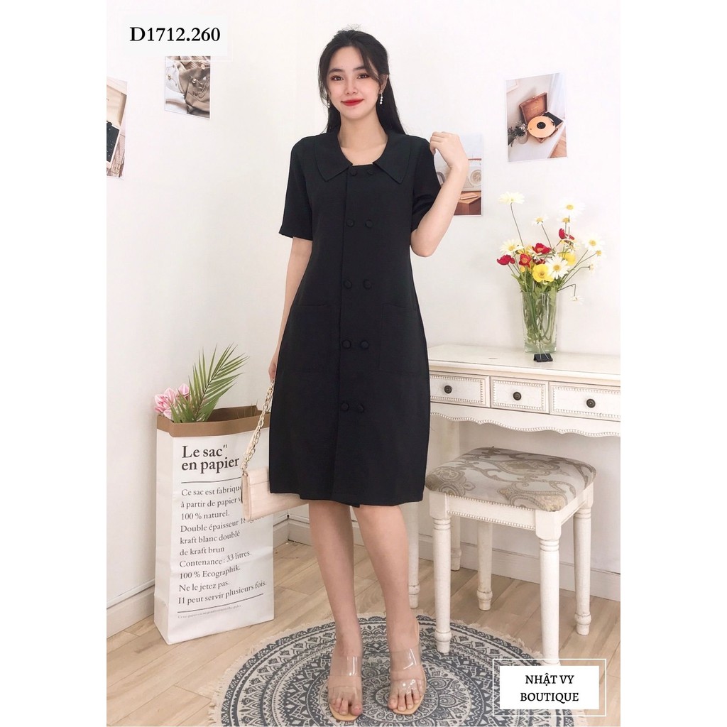 ĐẦM VEST CỔ NHỌN 2 TÚI - D1712