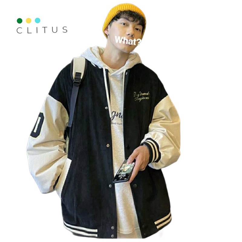 Áo Khoác Bomber Nhung Tăm 2 Lớp Siêu Dày Thêu Chữ ETP - CLITUS FASHION