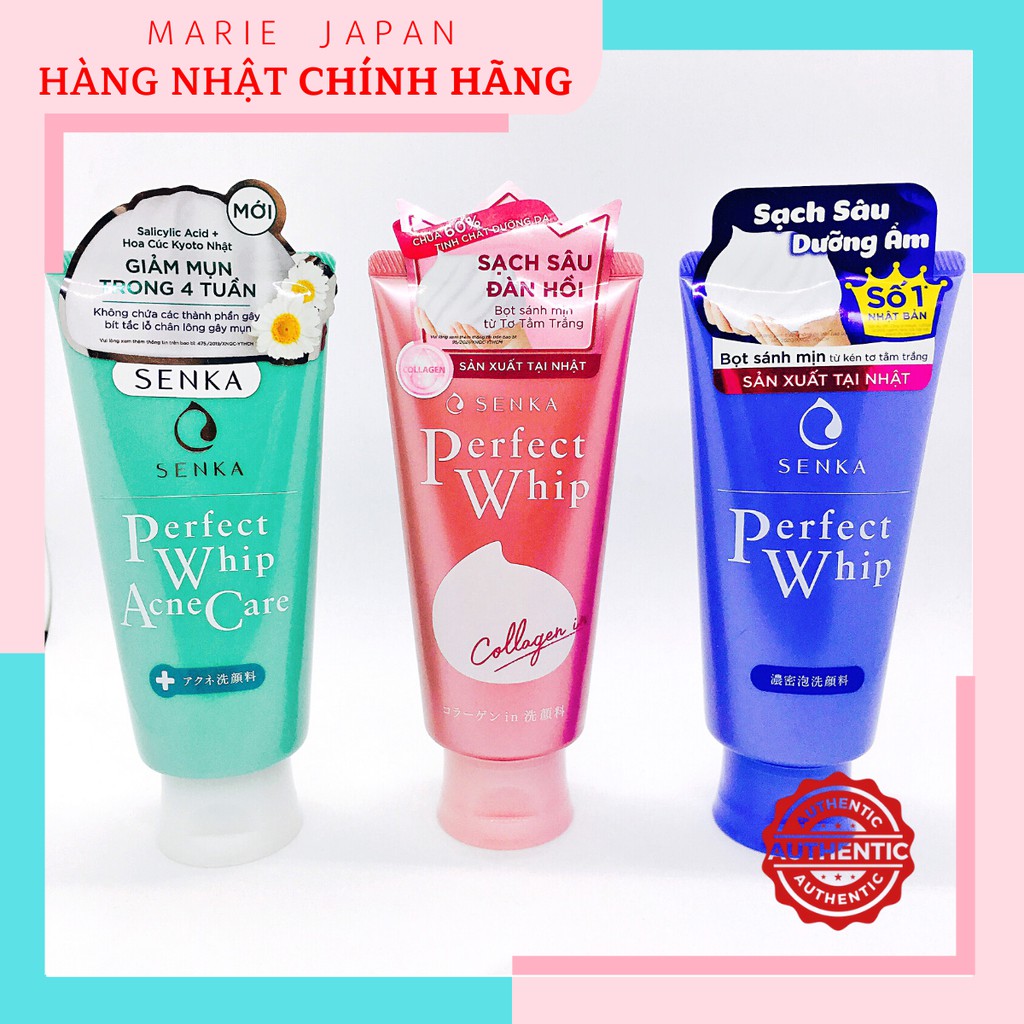 Sữa rửa mặt tạo bọt chiết xuất tơ tằm trắng Senka Perfect Whip 120g