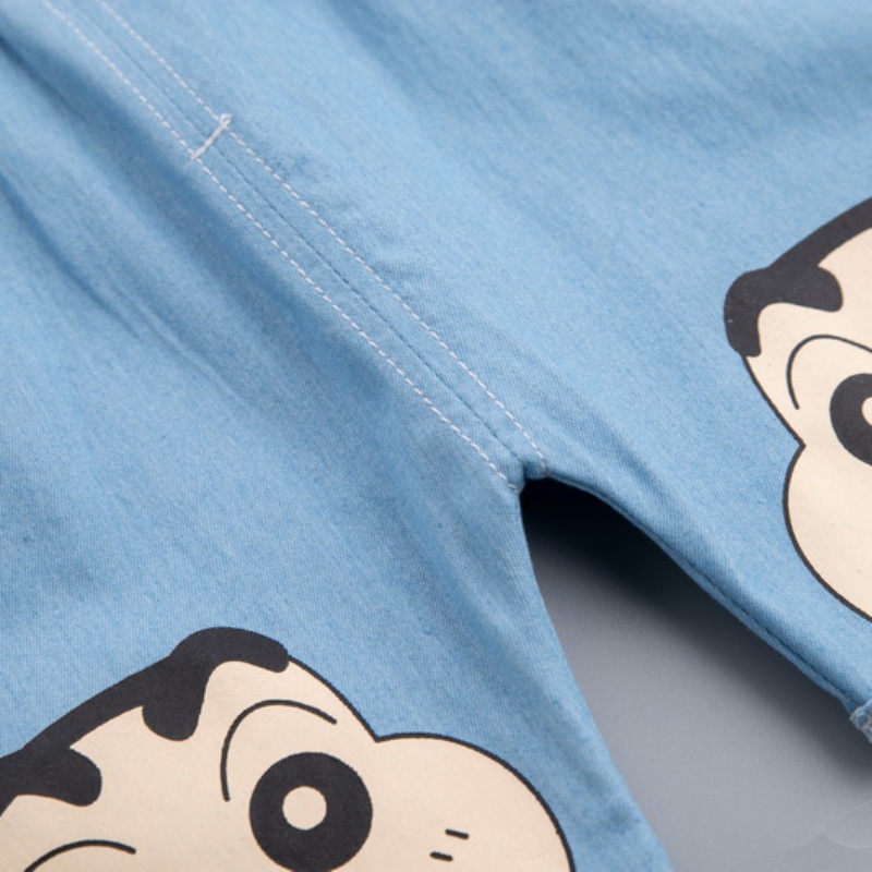 Set đồ 2 món gồm áo thun tay ngắn họa tiết xe hơi hoạt hình + quần jean cho bé 1-6 tuổi