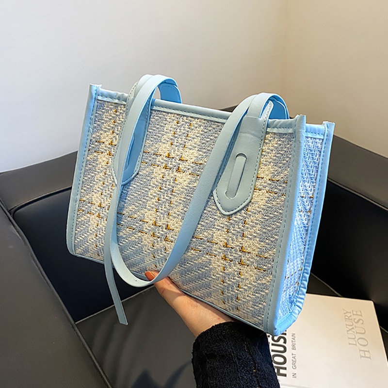 Túi đeo vai IELGY sức chứa lớn họa tiết kẻ ô thời trang phương Tây tinh tế cho nữ