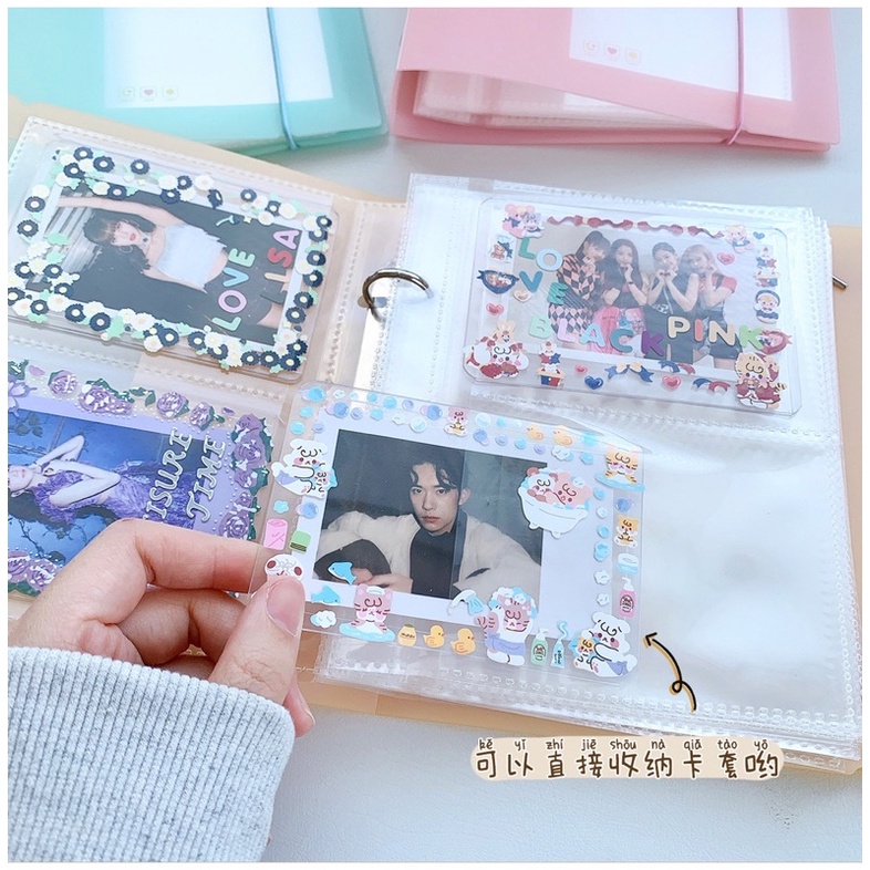 Mini Binder 2 còng đựng toplader B8 kèm sẵn 25 sheet màu pastel