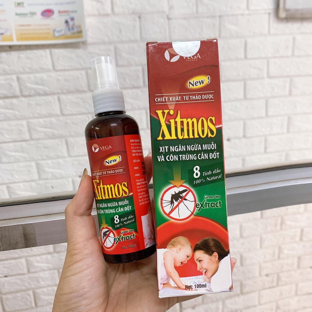 XỊT CHỐNG MUỖI VÀ XA ĐUỔI CÔN TRÙNG XITMOS , AN TOÀN CHO BÉ - CHAI 100ML