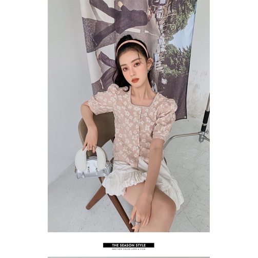 Jolie Top - Áo crop hoạ tiết vân hoa