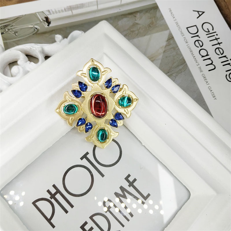 Ghim Cài Áo Đính Đá Phong Cách Retro Dành Cho Nữ